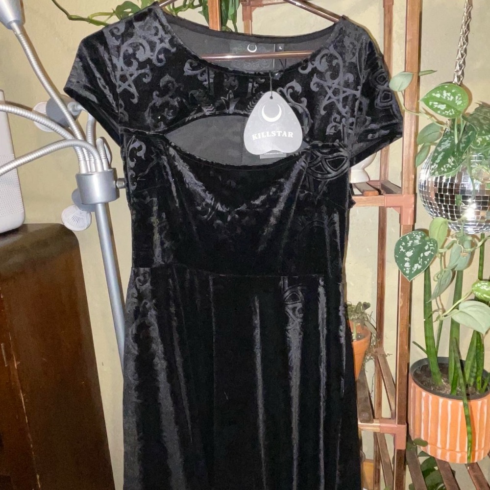 Killstar Gothic Black Velvet Dress